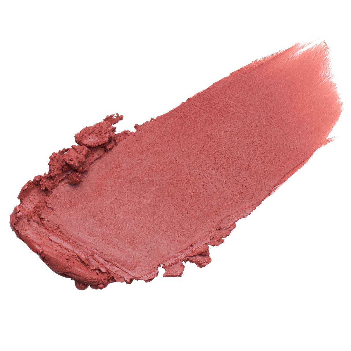 Close-up texture swatch of Muzigae Mansion Moodwear Blur Semi-Matte Lipstick in 001 Prime, showcasing its soft semi-matte finish