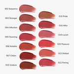 Collection of Muzigae Mansion Objet Liquid swatches with corresponding names on a white background